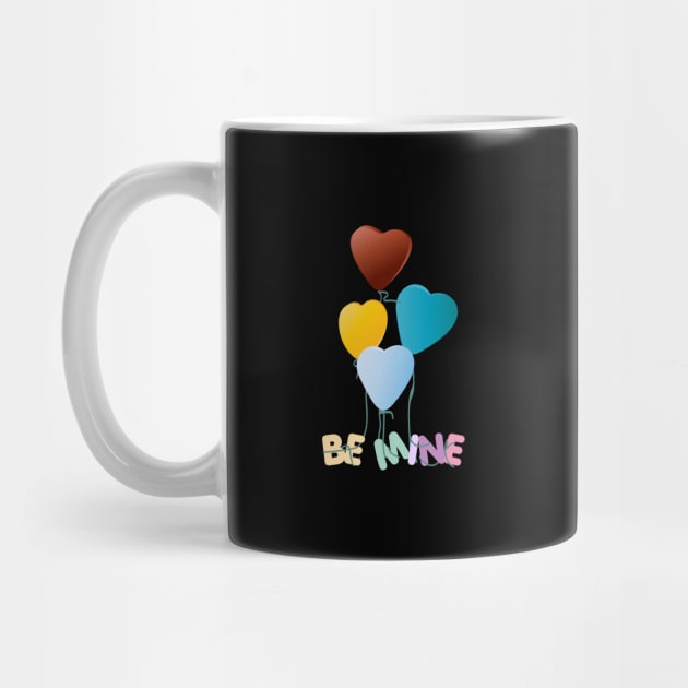 Be Mine with floating love balloons by webbygfx